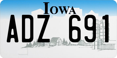 IA license plate ADZ691