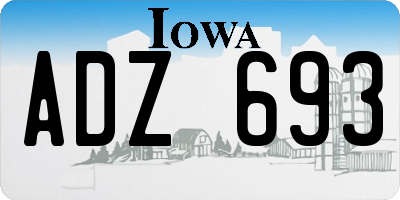 IA license plate ADZ693