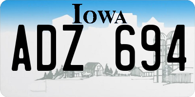 IA license plate ADZ694
