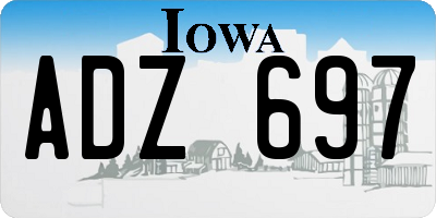 IA license plate ADZ697
