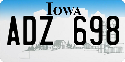 IA license plate ADZ698