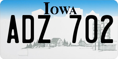 IA license plate ADZ702