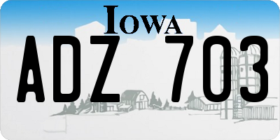 IA license plate ADZ703