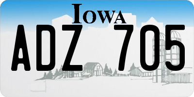 IA license plate ADZ705
