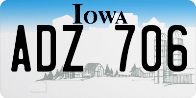 IA license plate ADZ706