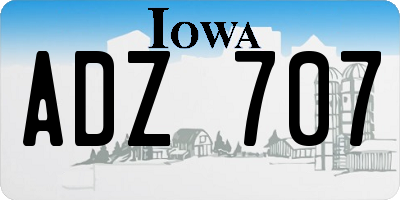 IA license plate ADZ707