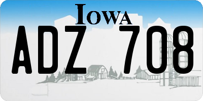 IA license plate ADZ708