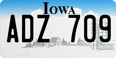 IA license plate ADZ709