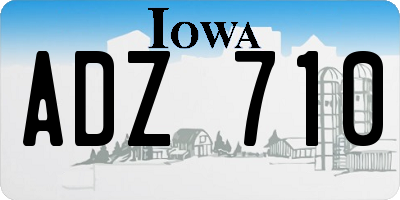 IA license plate ADZ710