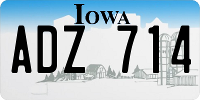 IA license plate ADZ714