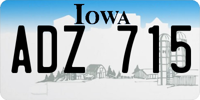 IA license plate ADZ715