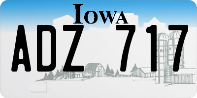 IA license plate ADZ717