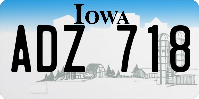 IA license plate ADZ718