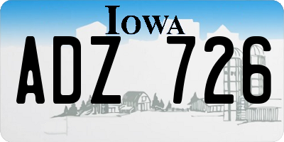IA license plate ADZ726