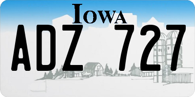 IA license plate ADZ727