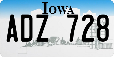 IA license plate ADZ728