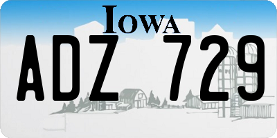 IA license plate ADZ729
