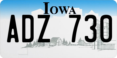 IA license plate ADZ730
