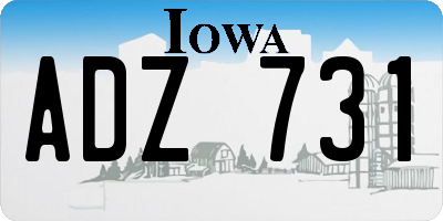 IA license plate ADZ731
