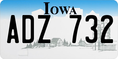 IA license plate ADZ732