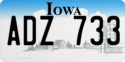 IA license plate ADZ733