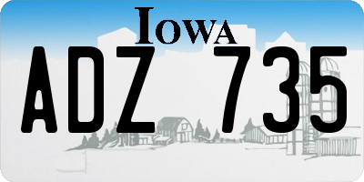 IA license plate ADZ735
