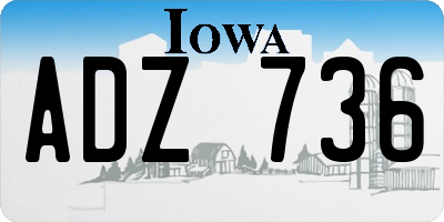 IA license plate ADZ736