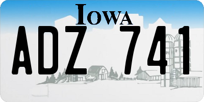 IA license plate ADZ741