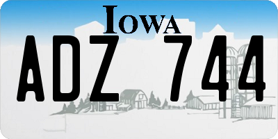 IA license plate ADZ744