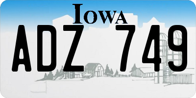 IA license plate ADZ749