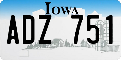 IA license plate ADZ751