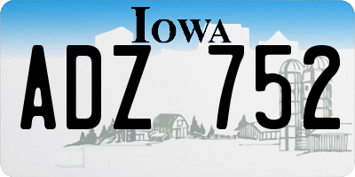 IA license plate ADZ752