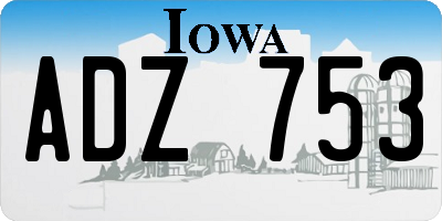IA license plate ADZ753