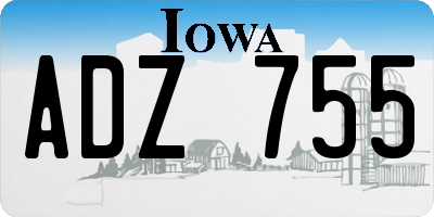 IA license plate ADZ755