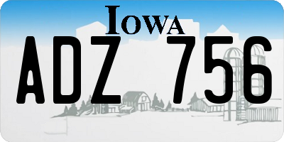 IA license plate ADZ756
