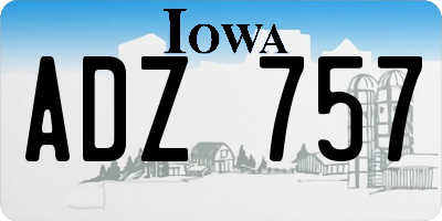 IA license plate ADZ757