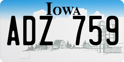 IA license plate ADZ759