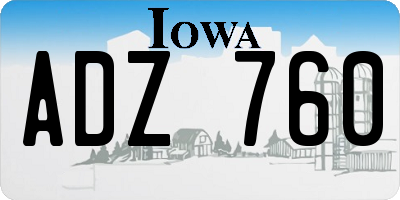 IA license plate ADZ760
