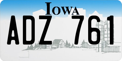 IA license plate ADZ761