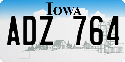 IA license plate ADZ764