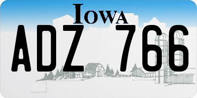 IA license plate ADZ766