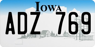 IA license plate ADZ769