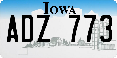 IA license plate ADZ773