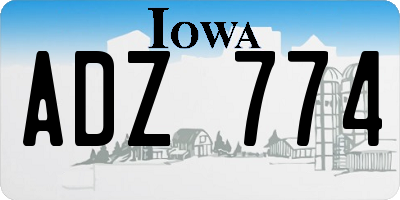 IA license plate ADZ774