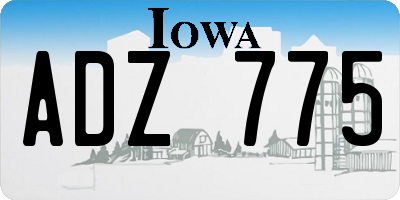 IA license plate ADZ775