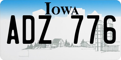IA license plate ADZ776