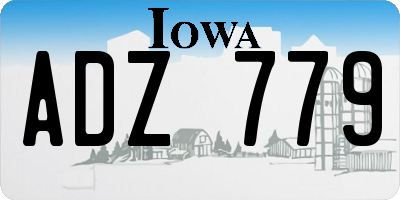 IA license plate ADZ779