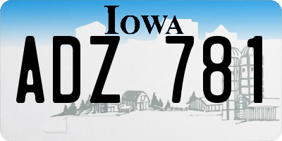 IA license plate ADZ781