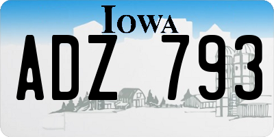 IA license plate ADZ793