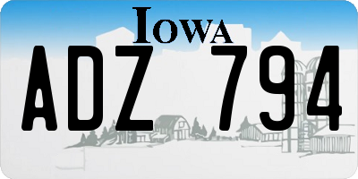 IA license plate ADZ794